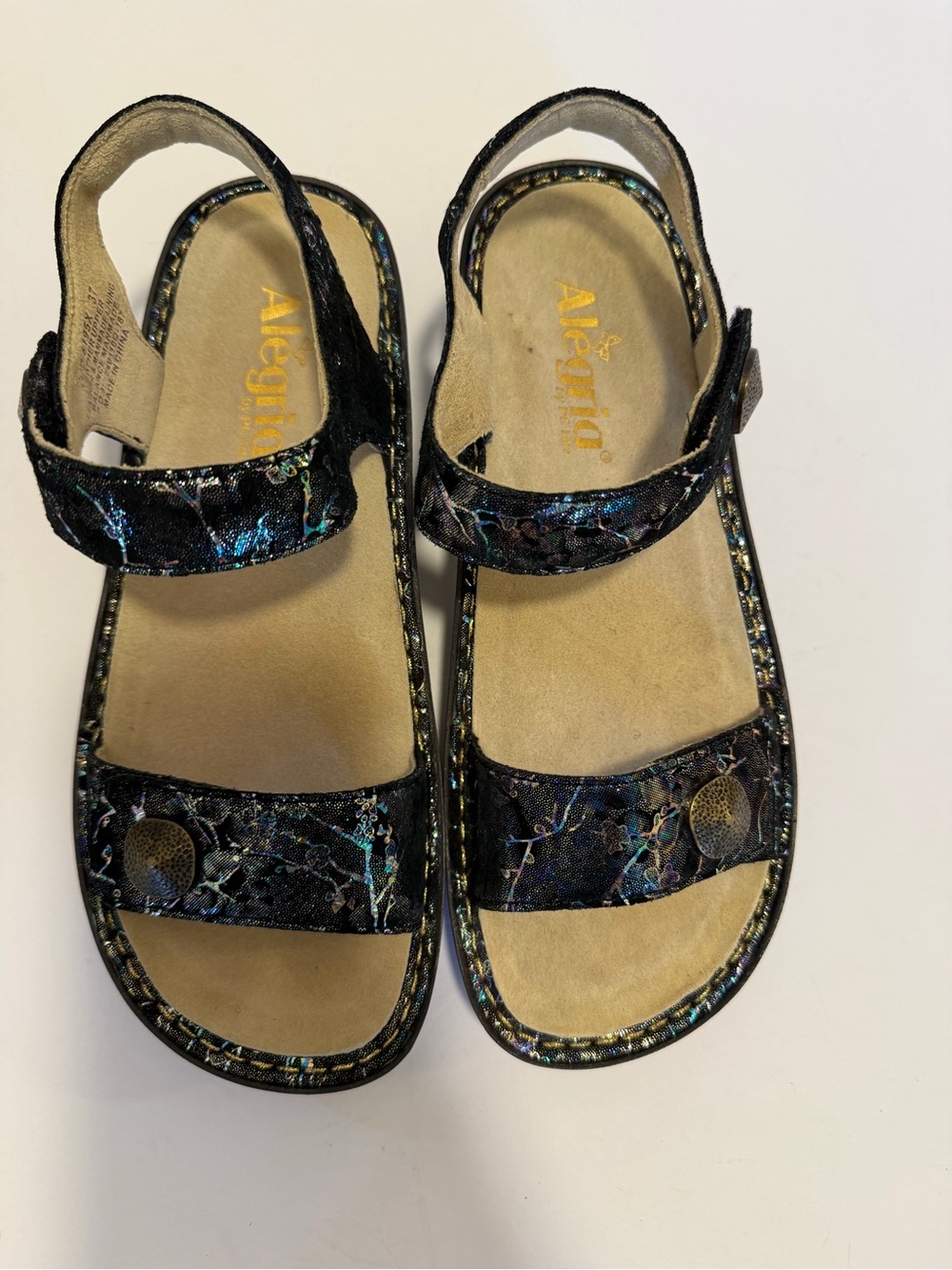 Algeria Women's Leather Sandals Judie Sakura Shimmer Size 37